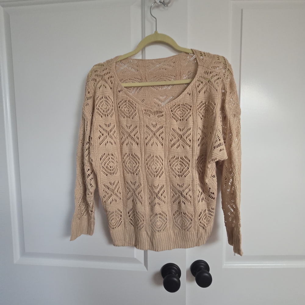 Elegant Beige Knit Sweater